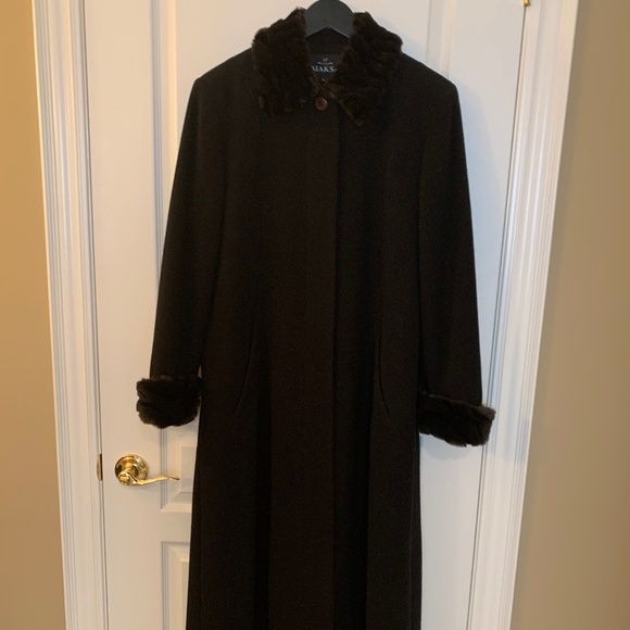 LONG WINTER COAT - WOOL/CASHMERE  - NEW WITHOUT TAGS- SIZE 6 - Picture 5 of 16